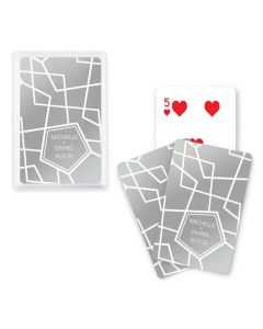 Personalized Playing Cards - Retro Luxe Metallic Print