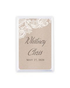 Unique Custom Playing Card Favors Rustic Lace Medley