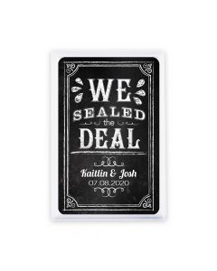 Custom Playing Card Favors We Sealed The Deal Chalkboard