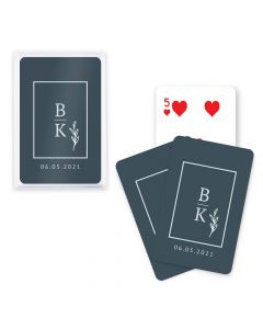 Unique Custom Playing Card Favors - Stacked Monogram