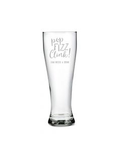 Personalized Large Pilsner Glass – Pop Fizz Clink Engraving