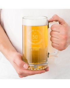Personalized Large Glass Beer Mug – Cheers And Beers Engraving