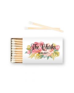 Custom Matchbox Wedding Favor - Modern Floral 