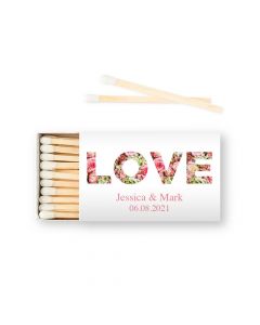 Custom Matchbox Wedding Favor - Floral Love (set of 50)