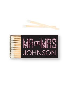 Custom Matchbox Wedding Favor - Mr And Mrs