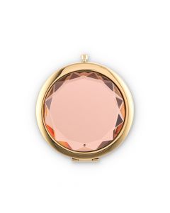 Personalized Jewel Compact Mirror Gift - Peach Pink Morganite