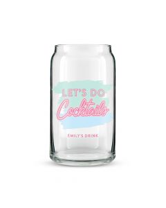 Personalized Can Shaped Drinking Glass – Let’s Do Cocktails Print