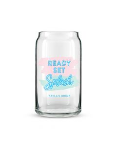 Personalized Can Shaped Drinking Glass – Ready Set Splash Print