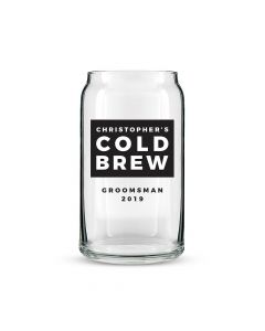 Personalized Can Shaped Drinking Glass – Cold Brew Print