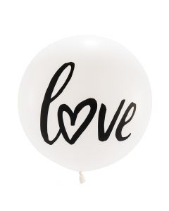 Extra Large 36" White Round Wedding Balloons - Love