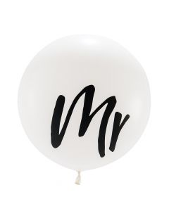 Extra Large 36" White Round Wedding Balloons - Mr