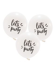 Large 17" White Round Wedding Balloons - Let's Party - Set Of 3