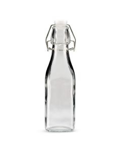 Swing Top Glass Square Bottle - 8 1/2 ounce (250ml) (6)