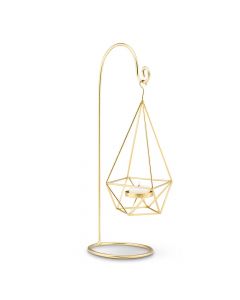 Large Gold Geometric Hanging Tealight Holder