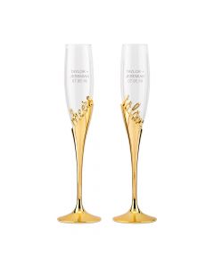 Gold Champagne Glasses - Cheers To Love