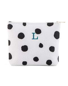 Small Personalized Makeup Bag For Women- Dalmatian Dot