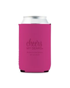 Custom Neoprene Foam Beer Can Party Koozie - Hot Pink