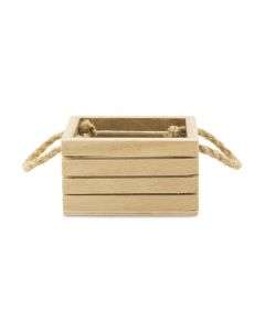 Mini Wooden Crate With Jute Handles