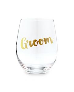 Stemless Toasting Wine Glass Gift For Wedding Party - Groom