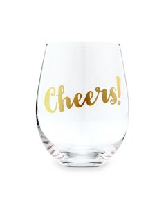Stemless Toasting Wine Glass Gift For Wedding Party - Cheers