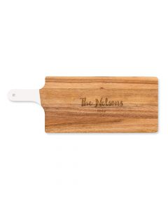 Personalized Wooden Cutting & Serving Board With White Handle