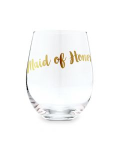 Stemless Toasting Wine Glass Gift For Wedding Party - Maid Of Honor