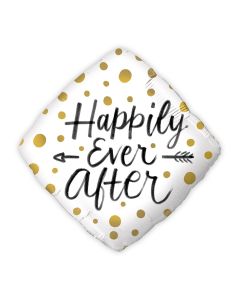 Mylar Foil Helium Party Balloon Wedding Decoration - Gold Polka-Dot Happily Ever After
