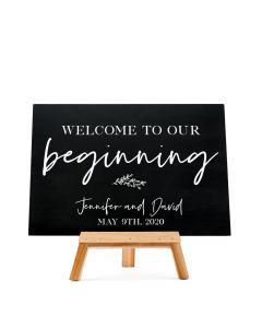 Custom Wedding Chalkboard Sign - Our Beginning