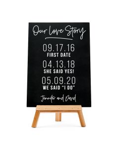 Custom Wedding Chalkboard Sign - Love Story Dates