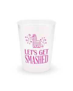 Personalized Frosted Plastic Party Cups - Get Smashed - Set of 8