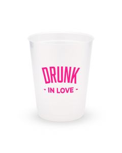 Personalized Frosted Plastic Party Cups - Drunk In Love - Set of 8