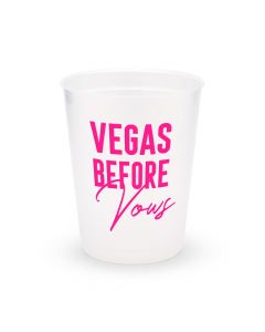 Personalized Frosted Plastic Party Cups - Vegas Before Vows - Set of 8