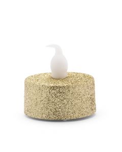 Artificial Flameless LED Tealight Candle Set Of 4 - Gold Glitter