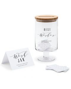 Personalized Glass Wedding Wishes Guest Book Jar - Best Wishes