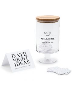 Personalized Glass Wedding Wishes Guest Book Jar - Classic Couple