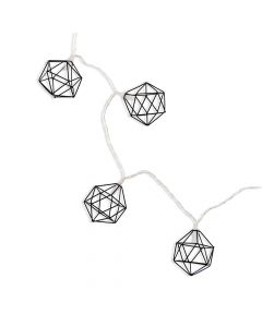 Decorative Battery Operated LED String Lights - Black Geo