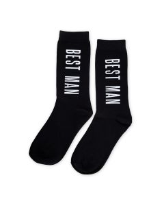 Men’s Black Wedding Party Dress Socks - Best Man