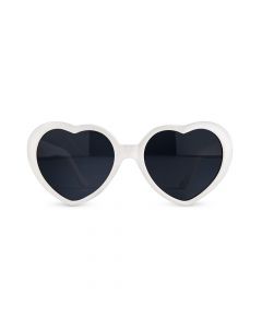 Women's Unique Shaped Bachelorette Party Sunglasses - White Hearts