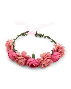 Bridal Party Flower Crown Wreath - Pink Rose Medley