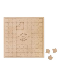 Personalized Wooden Square Puzzle Wedding Guest Book 