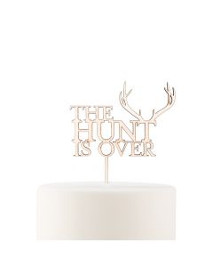 Natural Wood Cake Topper Decoration - The Hunt Is Over
