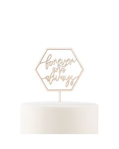 Natural Wood Cake Topper Decoration - Forever And Always