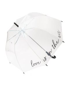 Large Clear Plastic Bubble Wedding Umbrella - Love Is In The Air
