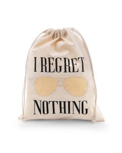 Hangover Survival Kit White Cotton Drawstring Bag - I Regret Nothing