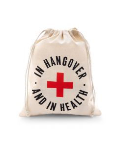 Hangover Survival Kit White Cotton Drawstring Bag - In Hangover And In Health