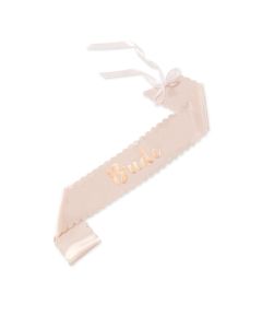 Blush Pink & Rose Gold Satin Bachelorette Party Sash - Bride