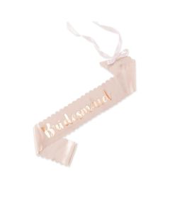 Blush Pink & Rose Gold Satin Bachelorette Party Sash - Bridesmaid