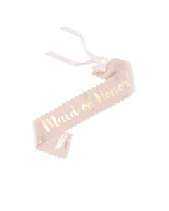 Blush Pink & Rose Gold Satin Bachelorette Party Sash - Maid Of Honor