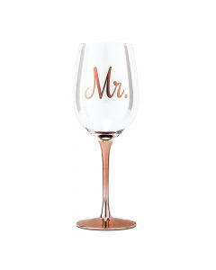 Rose Gold Stemmed 18 Oz. Wine Glass - Mr.