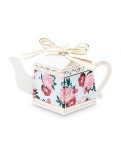 Uniquely Shaped Paper Wedding Favor Boxes - Teapot - Set Of 10